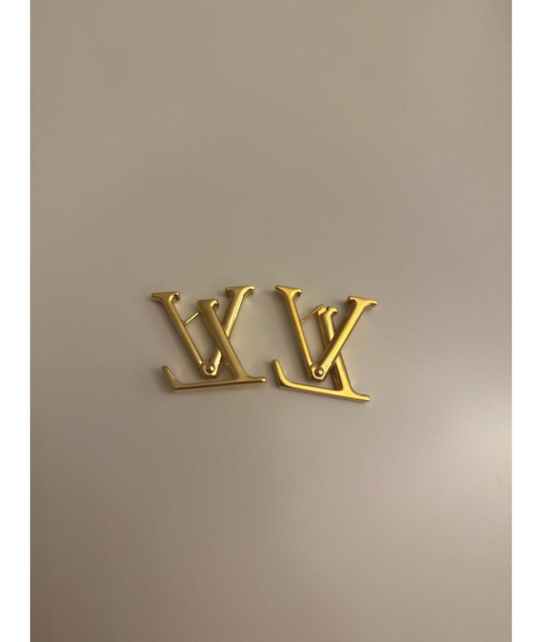 LOUIS VUITTON Золотые металлические серьги, фото 2