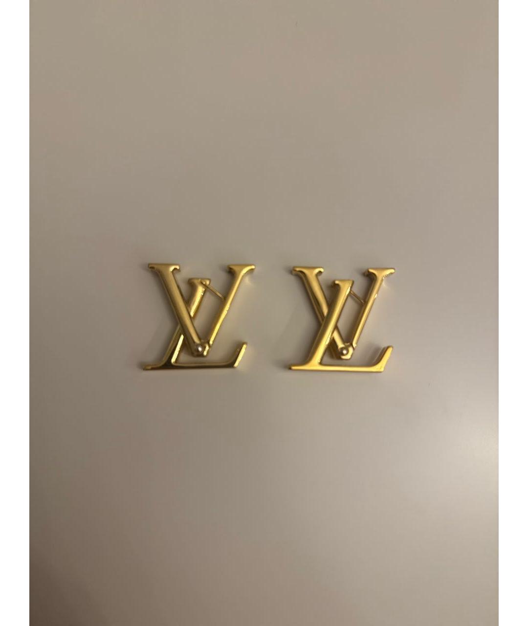 LOUIS VUITTON Золотые металлические серьги, фото 7