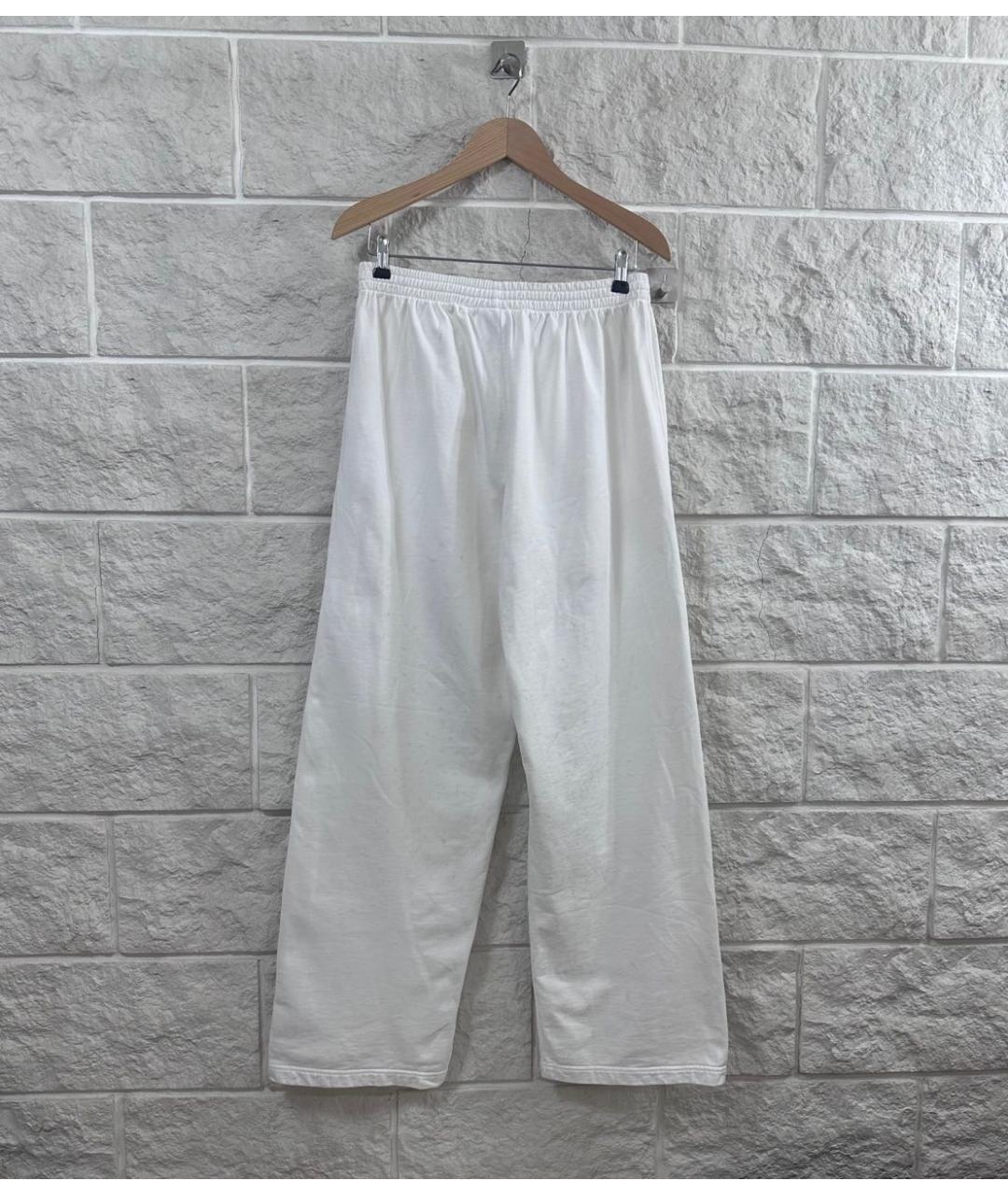 BALENCIAGA Белые хлопковые повседневные брюки, фото 2