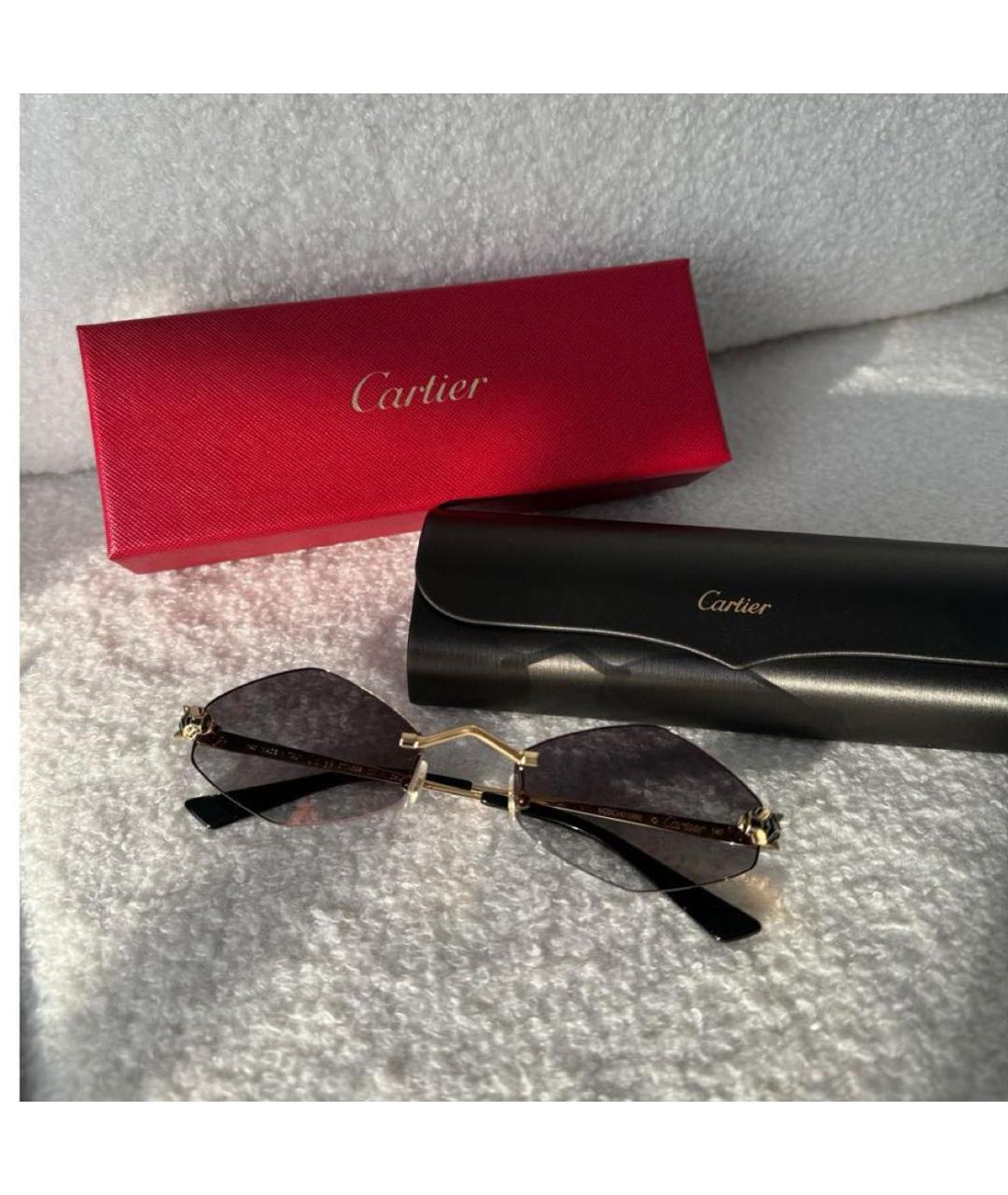 CARTIER Серые металлические солнцезащитные очки, фото 3