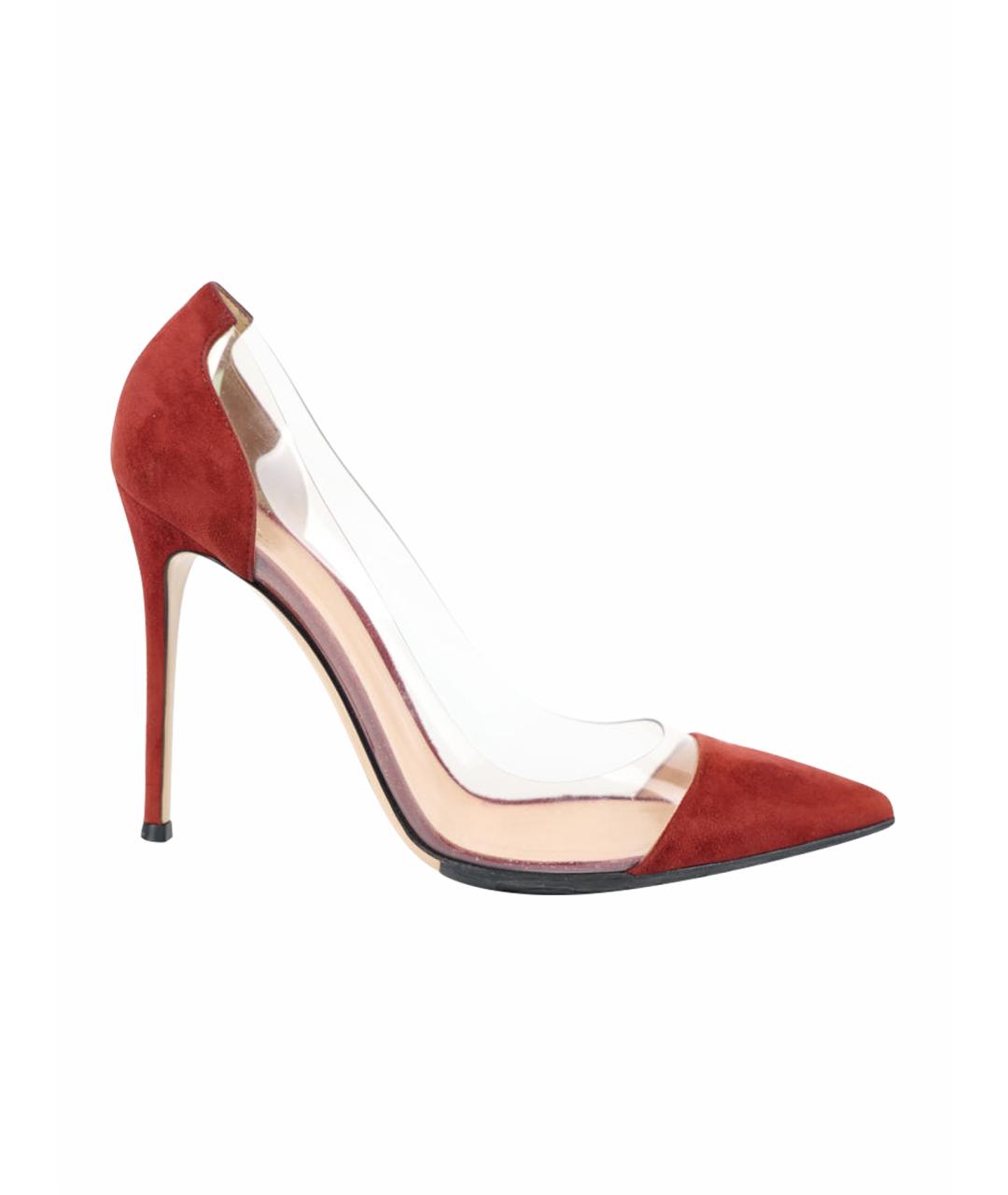 GIANVITO ROSSI Бордовые замшевые туфли, фото 1