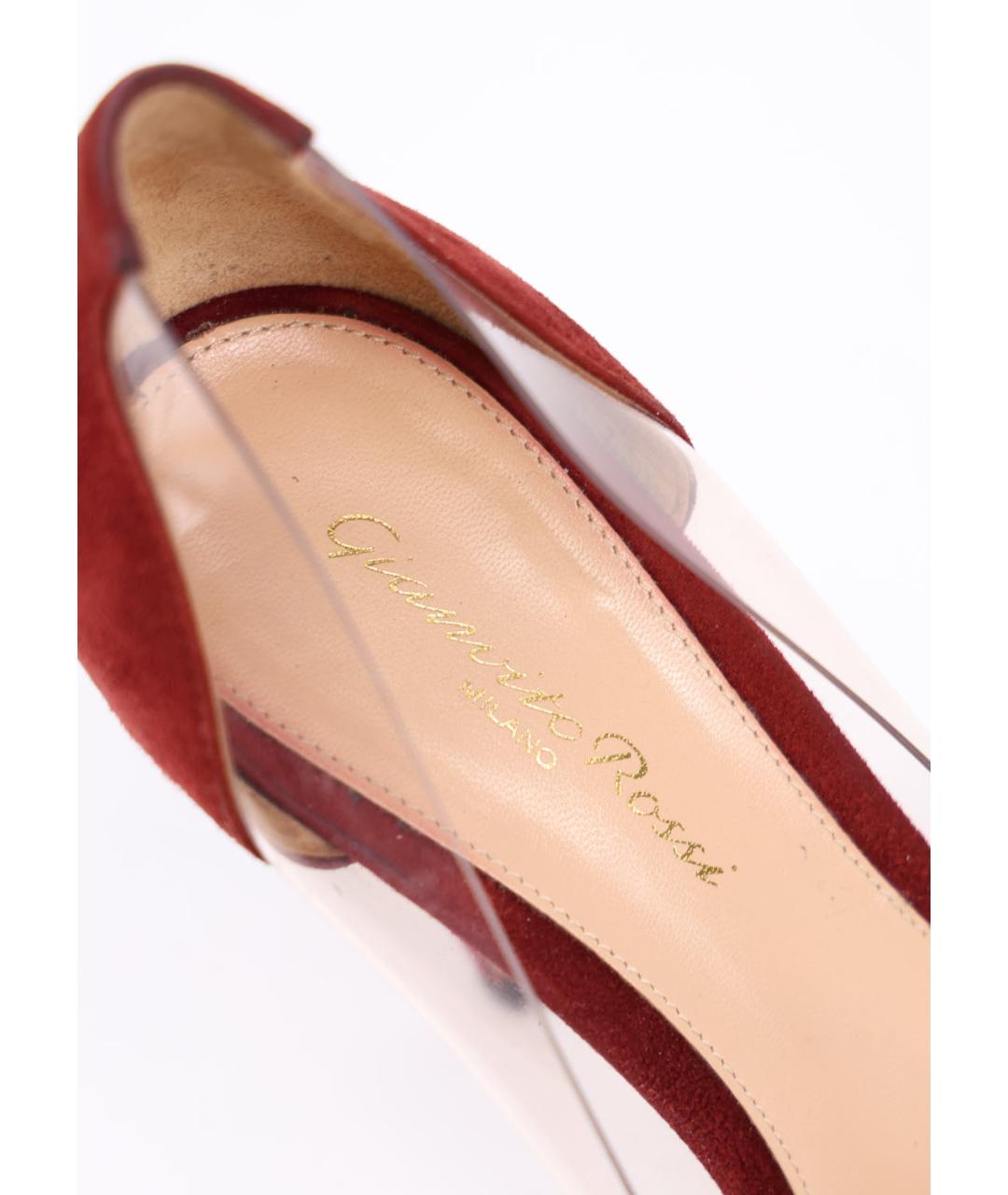 GIANVITO ROSSI Бордовые замшевые туфли, фото 5