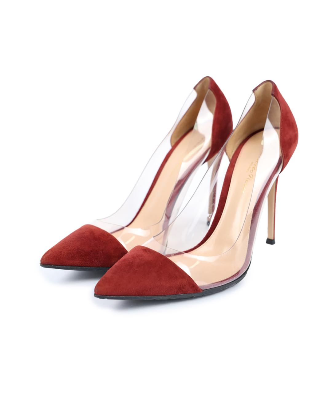 GIANVITO ROSSI Бордовые замшевые туфли, фото 2