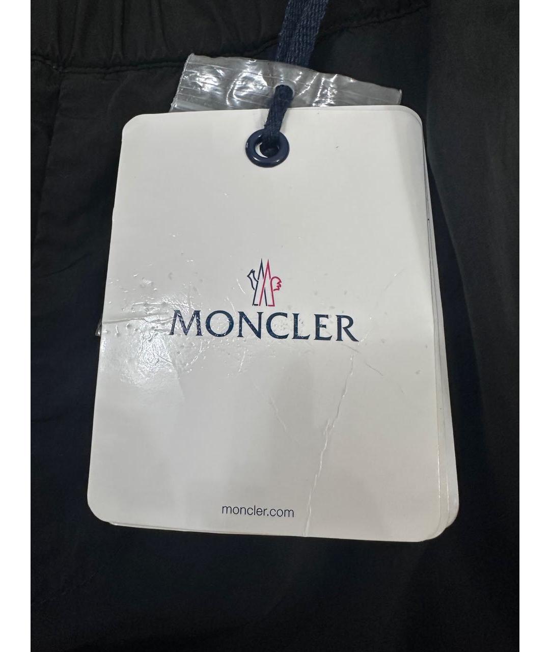 MONCLER Черные полиамидовые повседневные брюки, фото 4