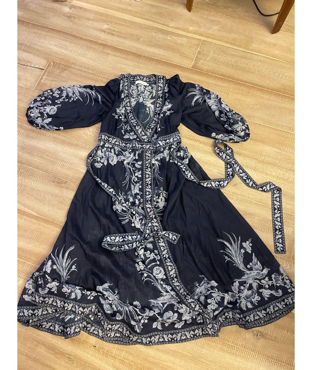 ZIMMERMANN Синее льняное повседневное платье, фото 7