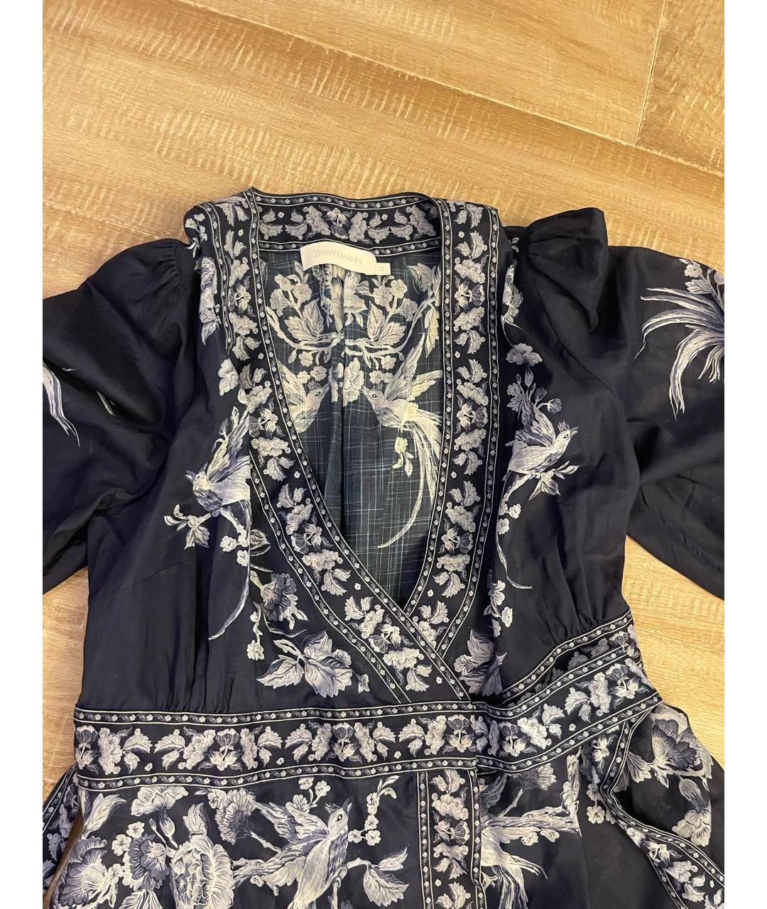 ZIMMERMANN Синее льняное повседневное платье, фото 3