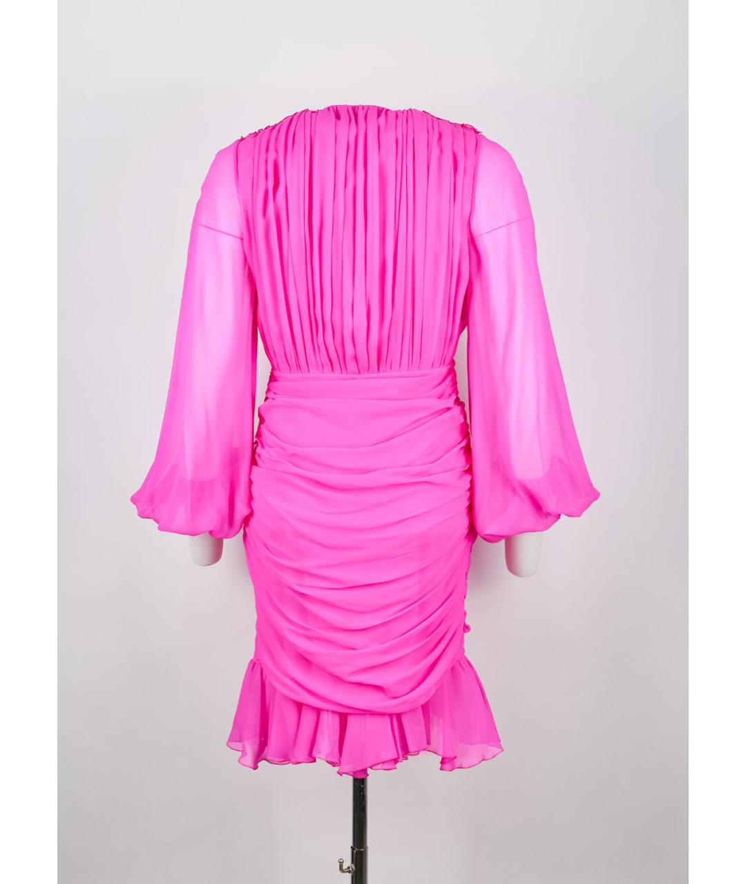 GIAMBATTISTA VALLI Розовое шелковое коктейльное платье, фото 4