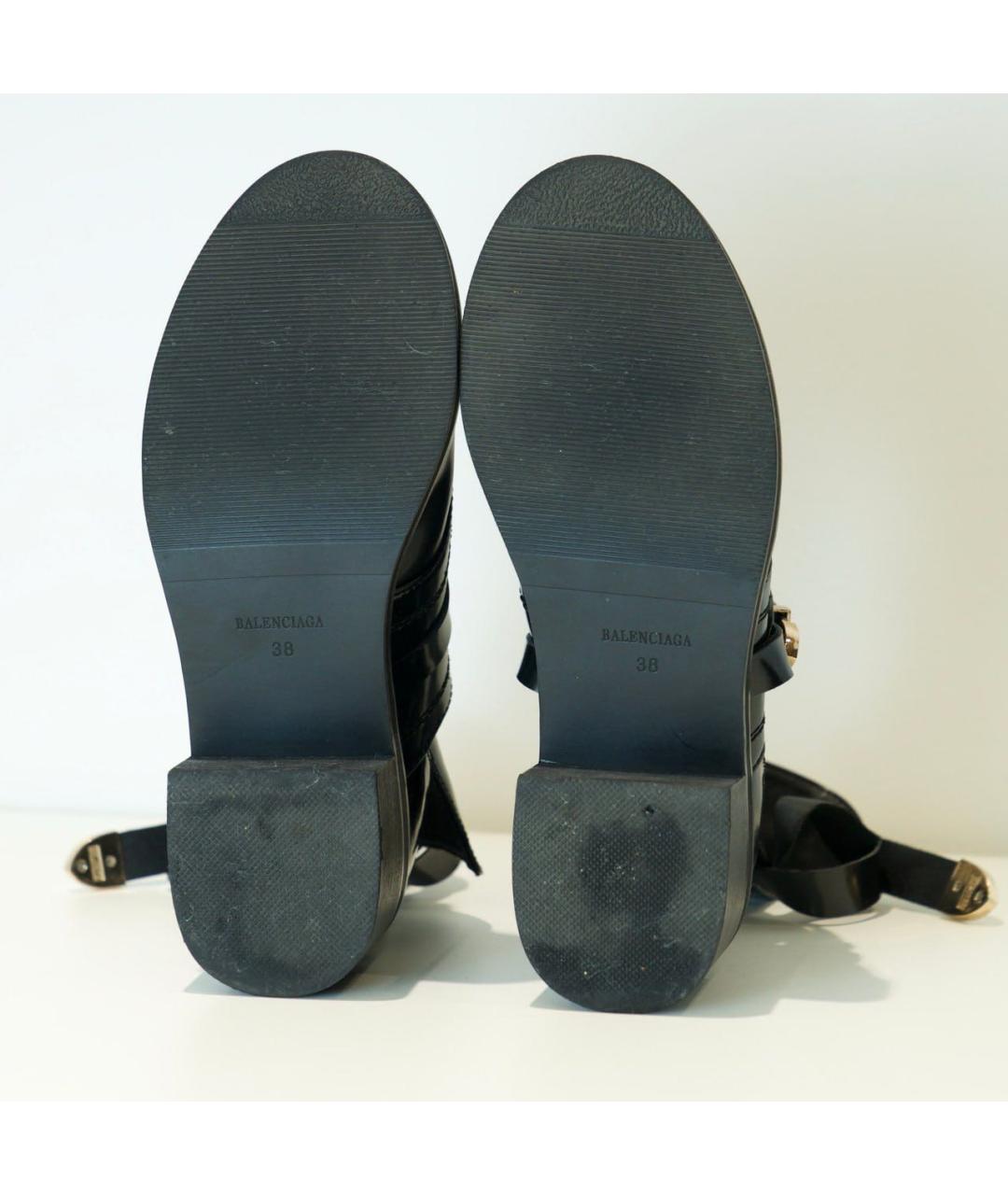 BALENCIAGA Черные кожаные босоножки, фото 3
