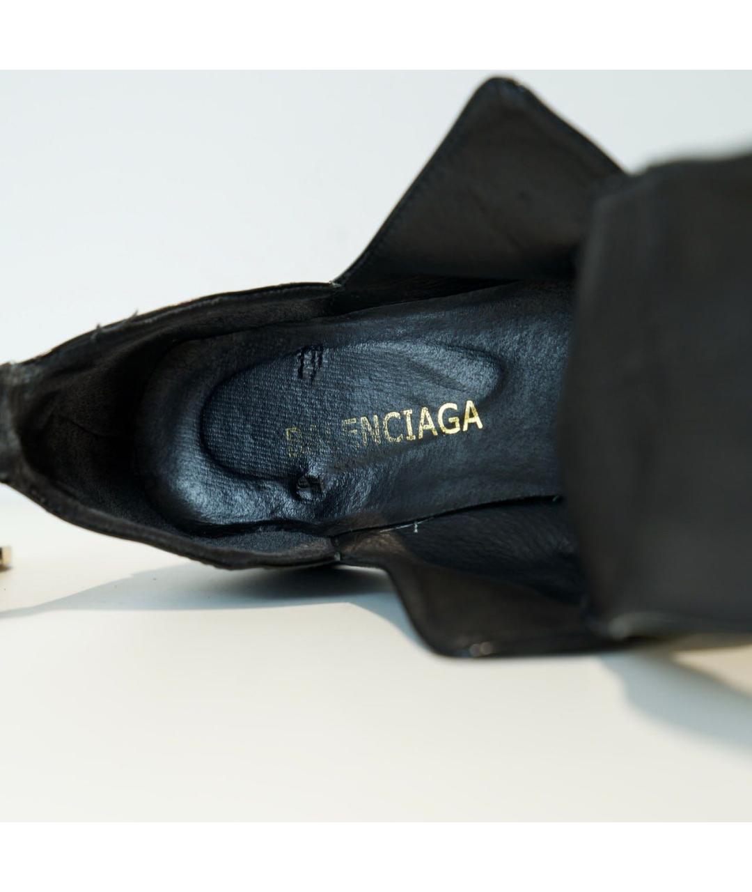 BALENCIAGA Черные кожаные босоножки, фото 6
