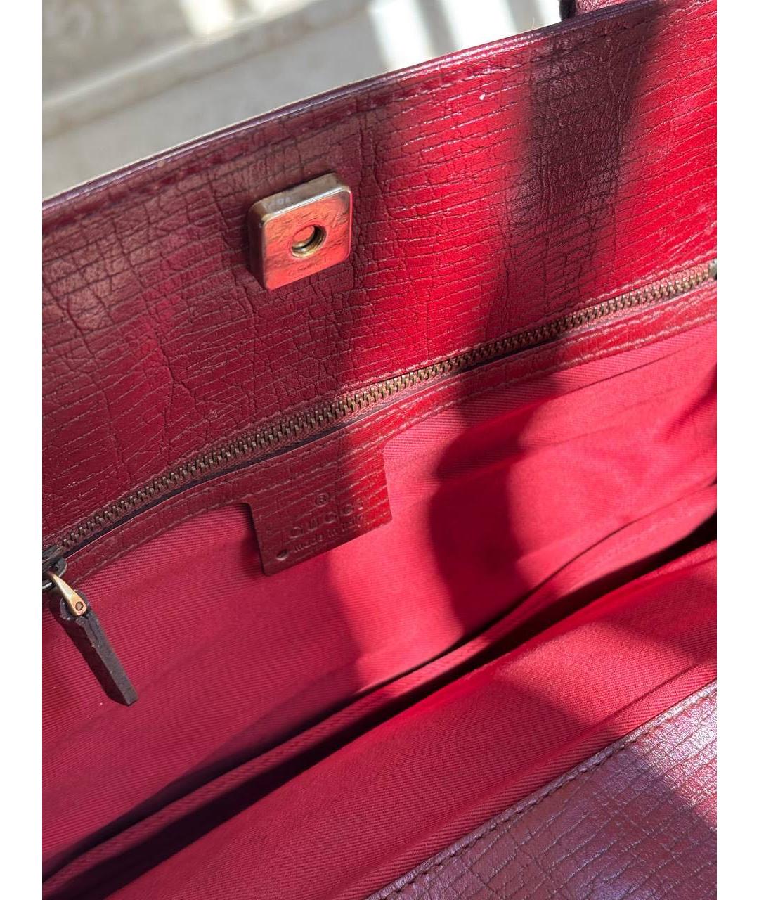 GUCCI Красная тканевая сумка с короткими ручками, фото 6