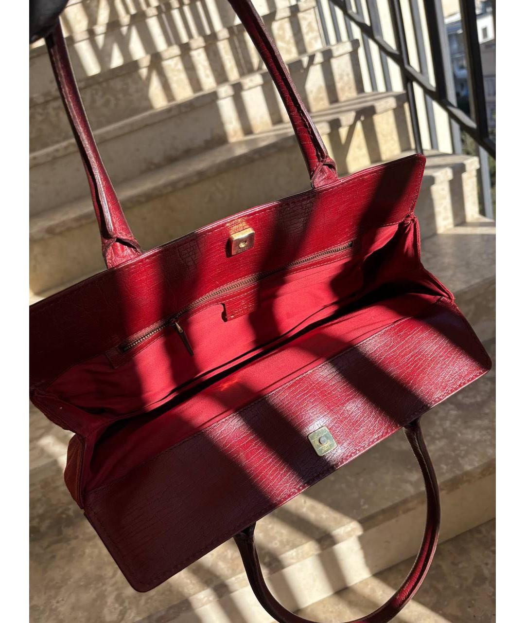 GUCCI Красная тканевая сумка с короткими ручками, фото 5
