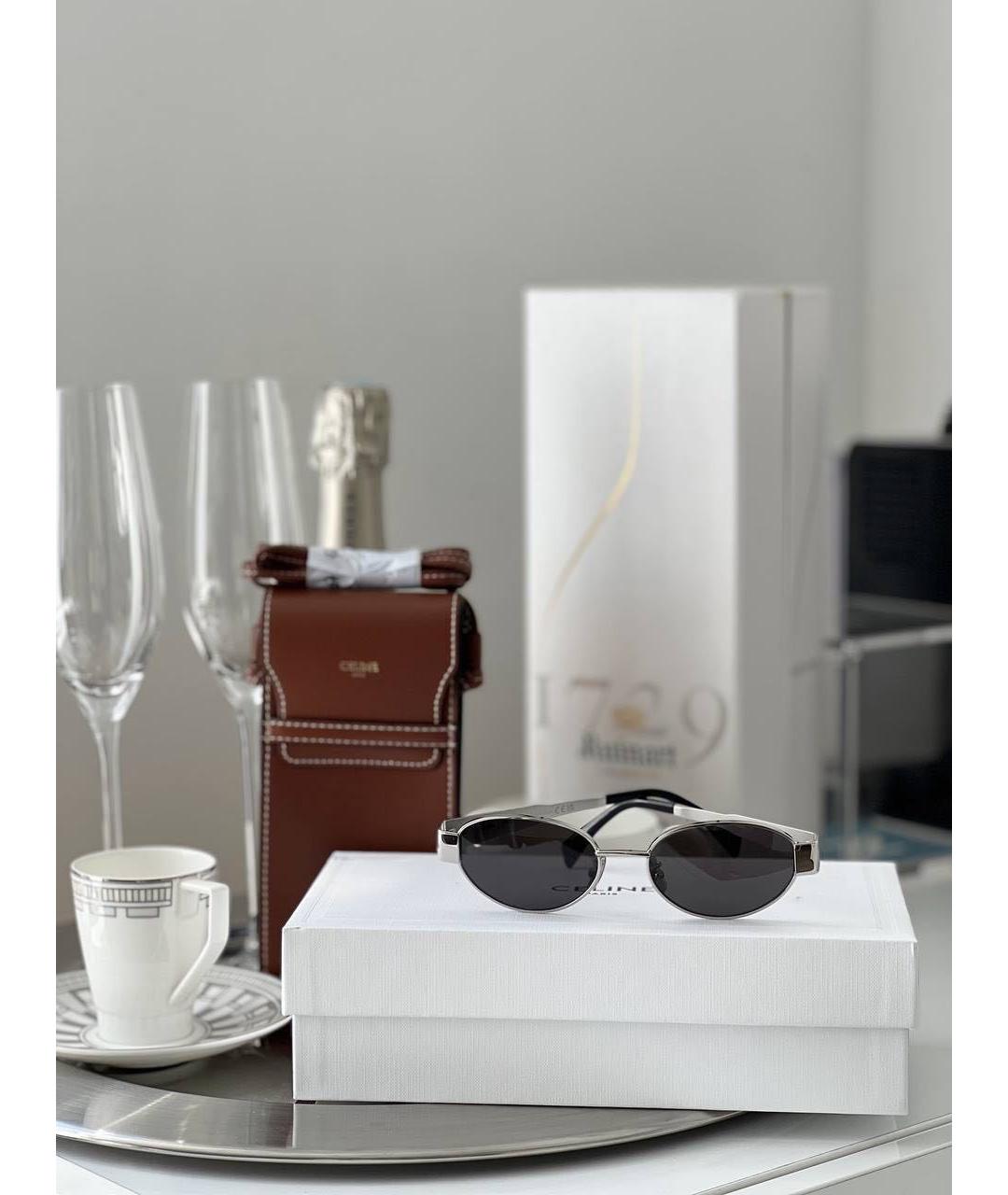 CELINE Серебряные солнцезащитные очки, фото 8