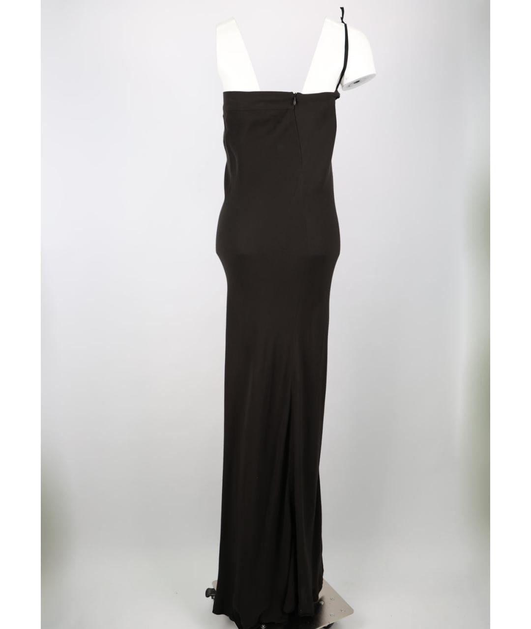 ANN DEMEULEMEESTER Черное вискозное вечернее платье, фото 4