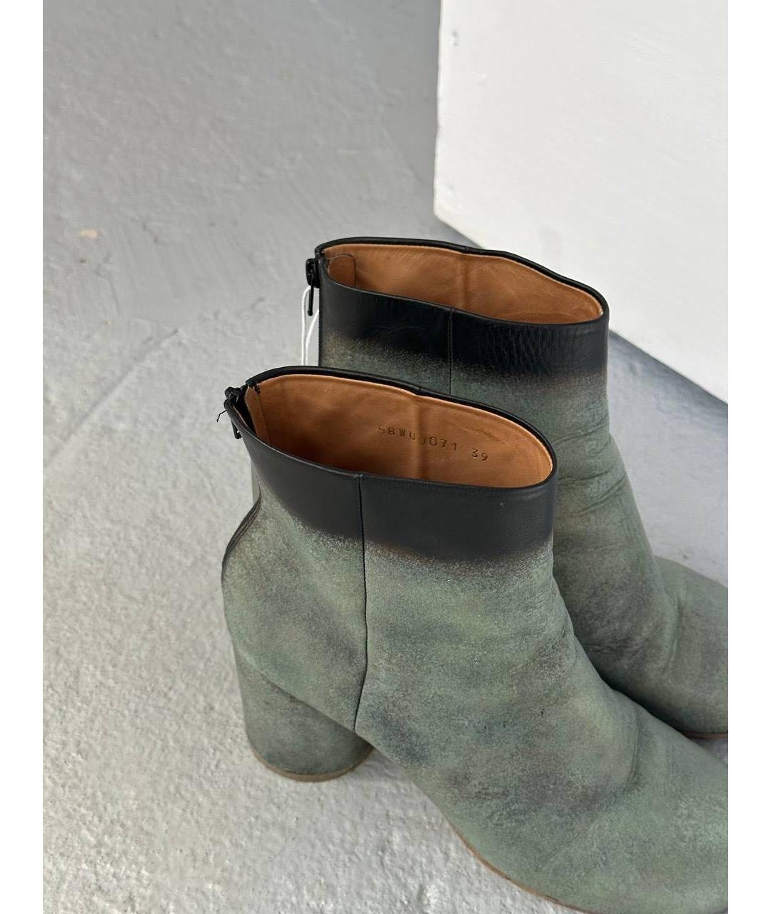 MAISON MARGIELA Серые кожаные ботильоны, фото 2