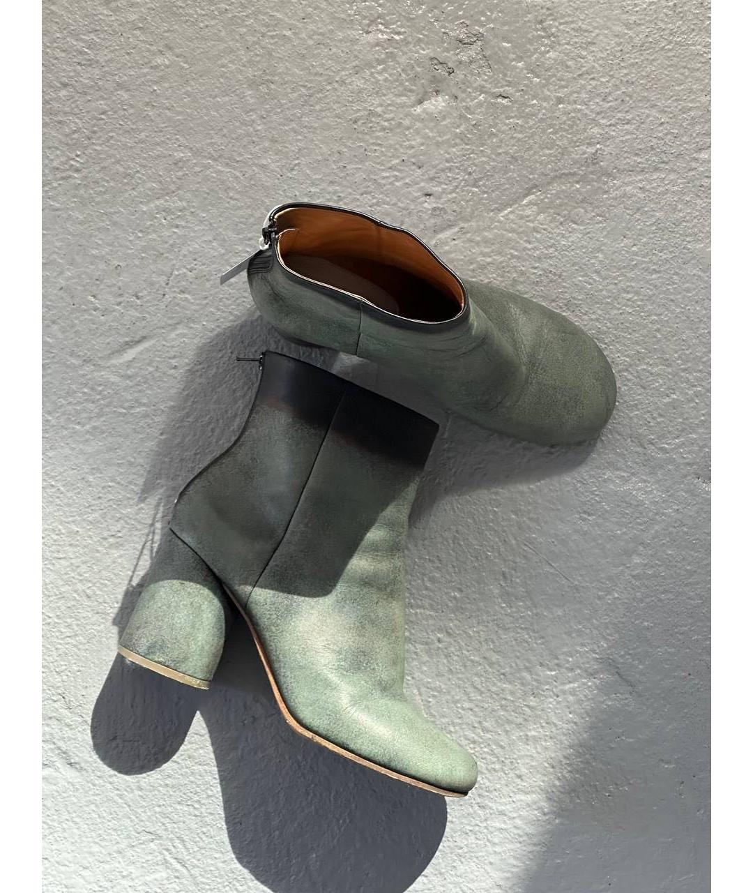 MAISON MARGIELA Серые кожаные ботильоны, фото 4