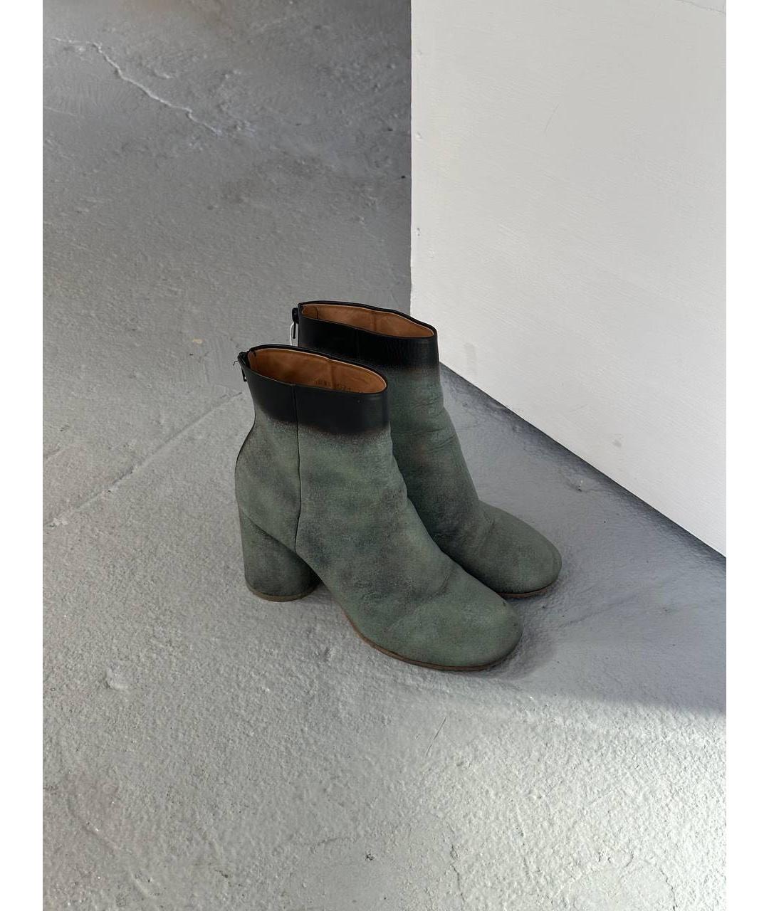 MAISON MARGIELA Серые кожаные ботильоны, фото 6