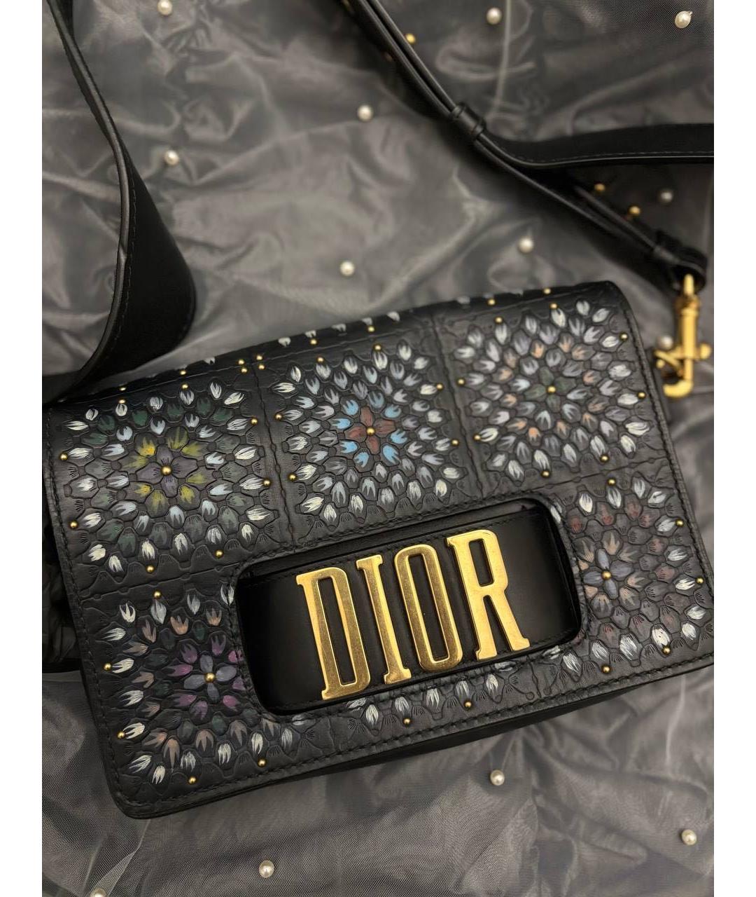 CHRISTIAN DIOR Черная кожаная сумка через плечо, фото 5