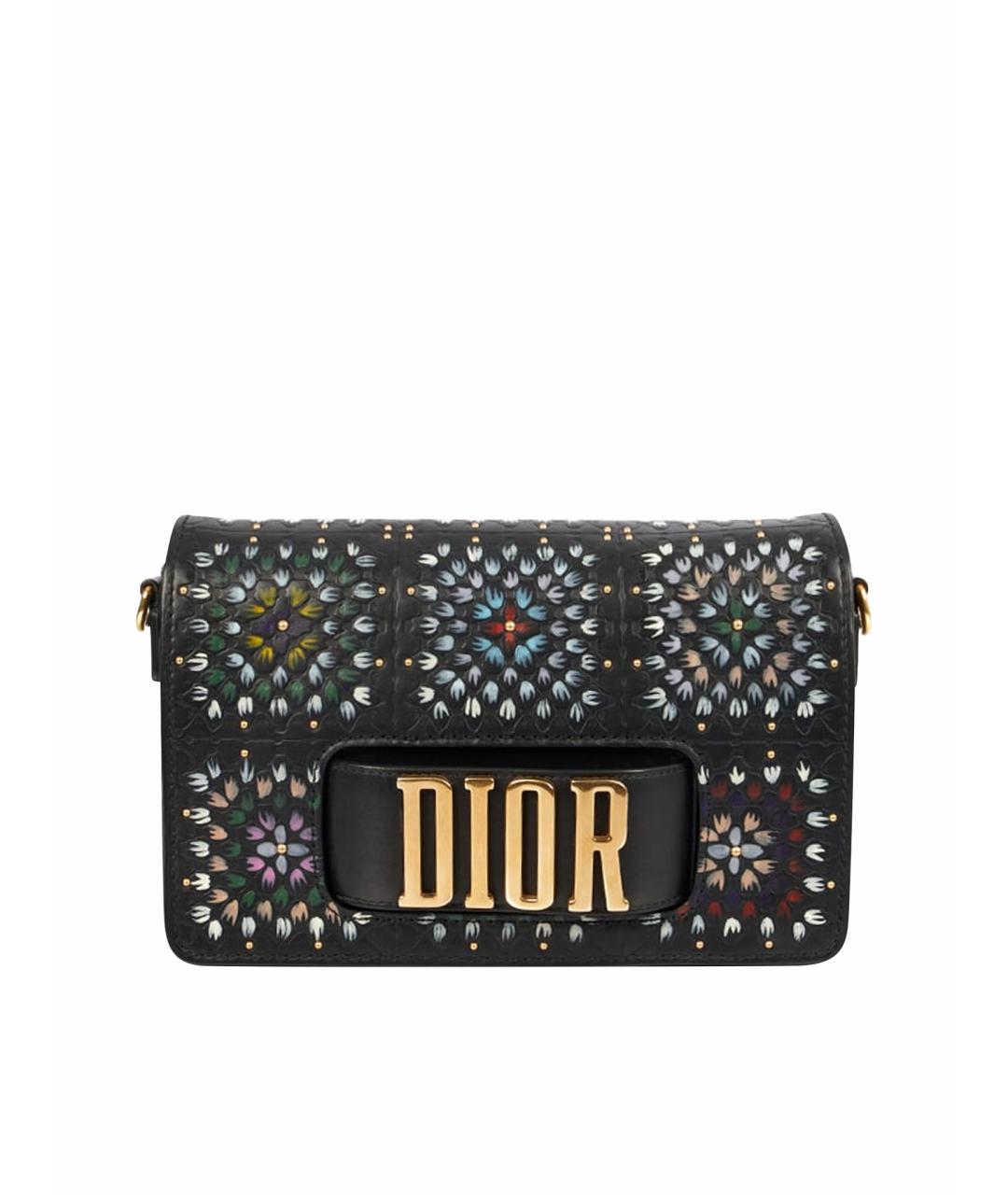 CHRISTIAN DIOR Черная кожаная сумка через плечо, фото 1