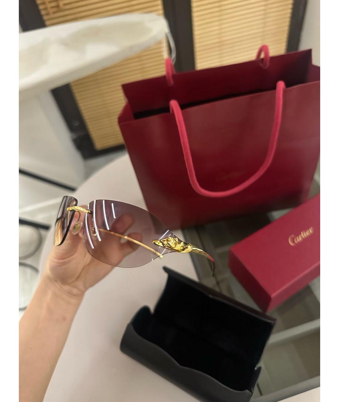 CARTIER Золотые металлические солнцезащитные очки, фото 2