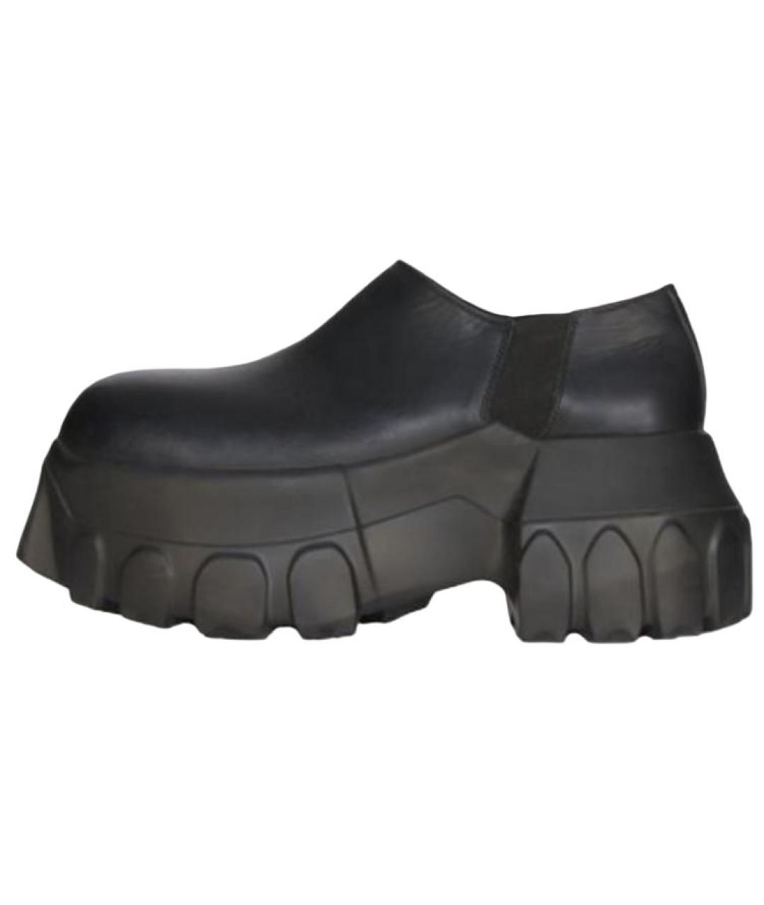RICK OWENS Черные кожаные кроссовки, фото 2