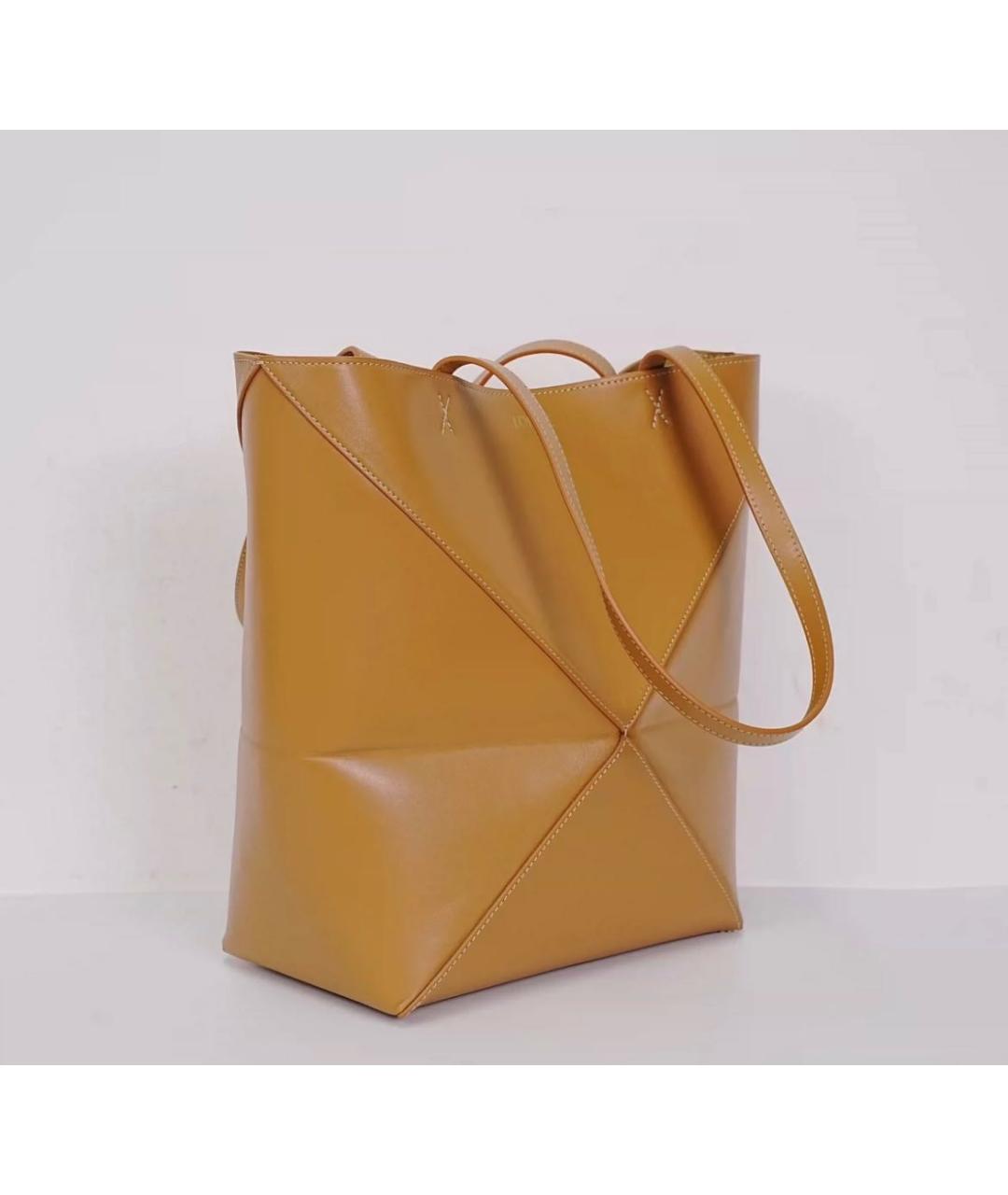 LOEWE Оранжевая кожаная сумка тоут, фото 7