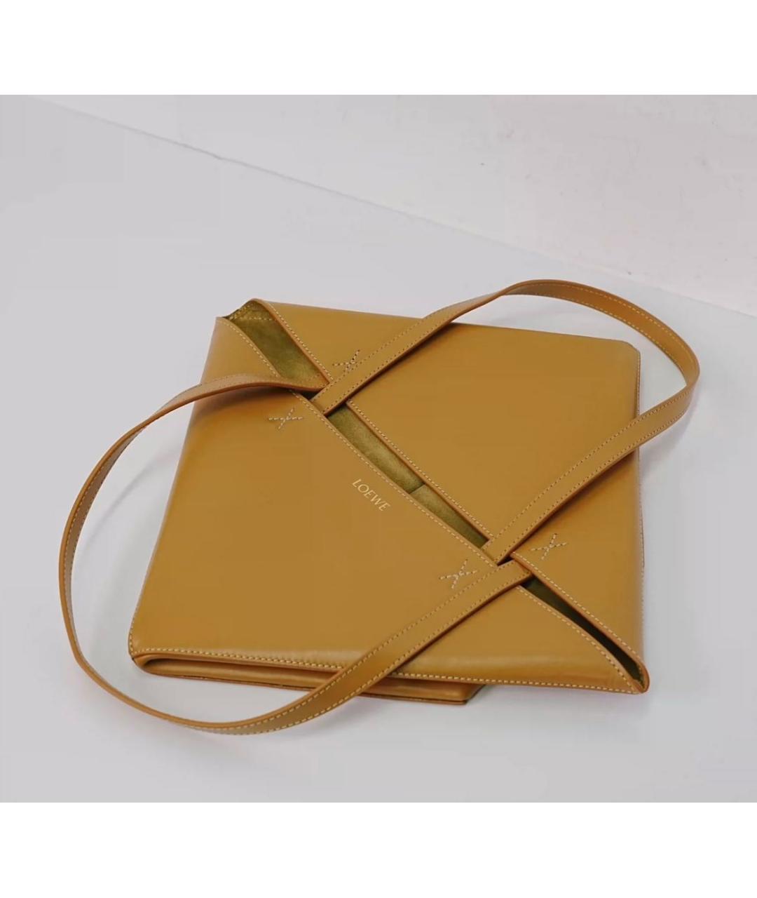 LOEWE Оранжевая кожаная сумка тоут, фото 8