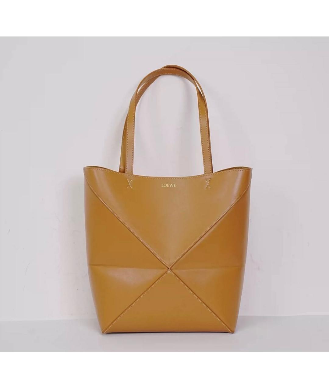 LOEWE Оранжевая кожаная сумка тоут, фото 2