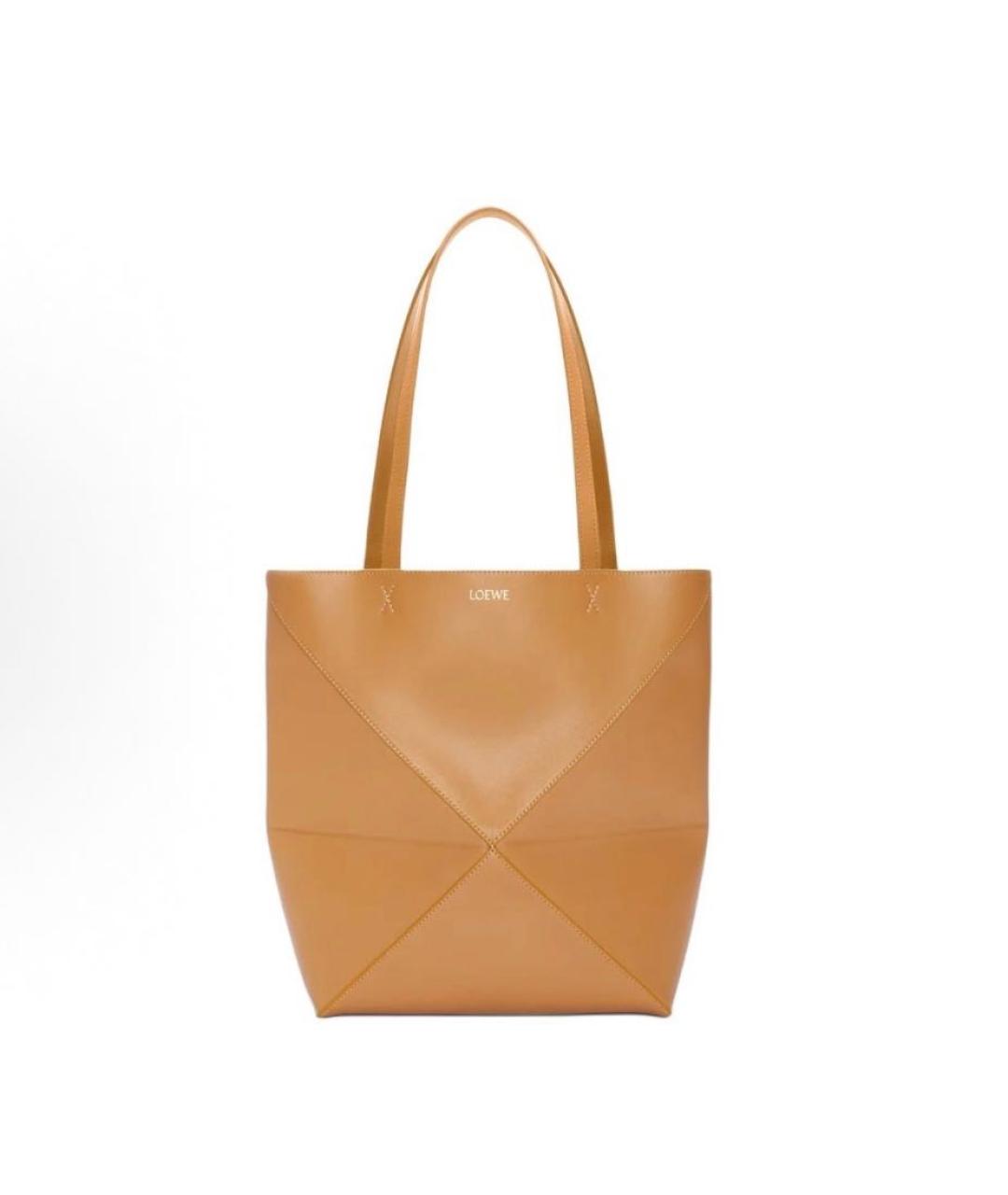 LOEWE Оранжевая кожаная сумка тоут, фото 1