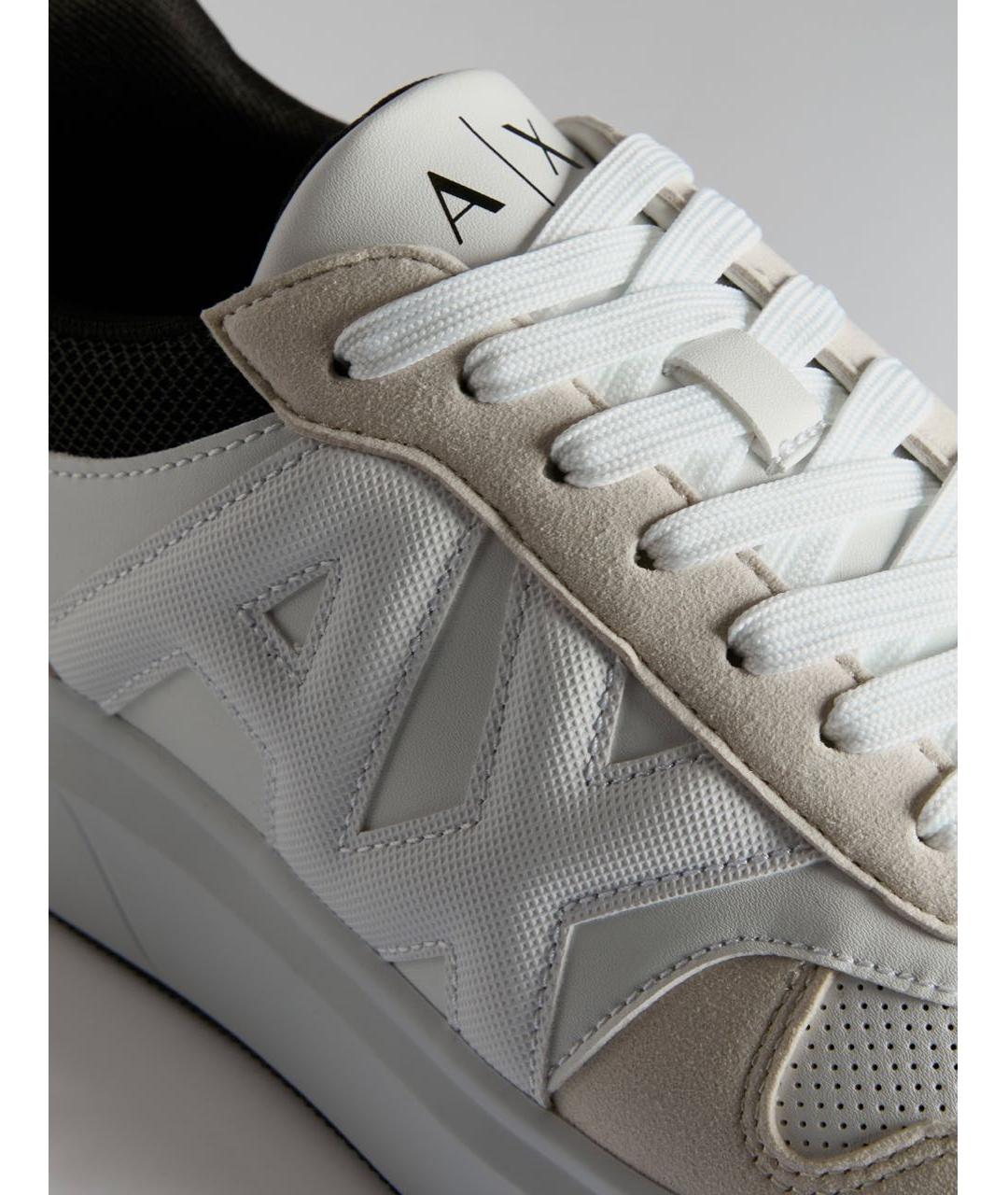 ARMANI EXCHANGE Белые низкие кроссовки / кеды из искусственной кожи, фото 5