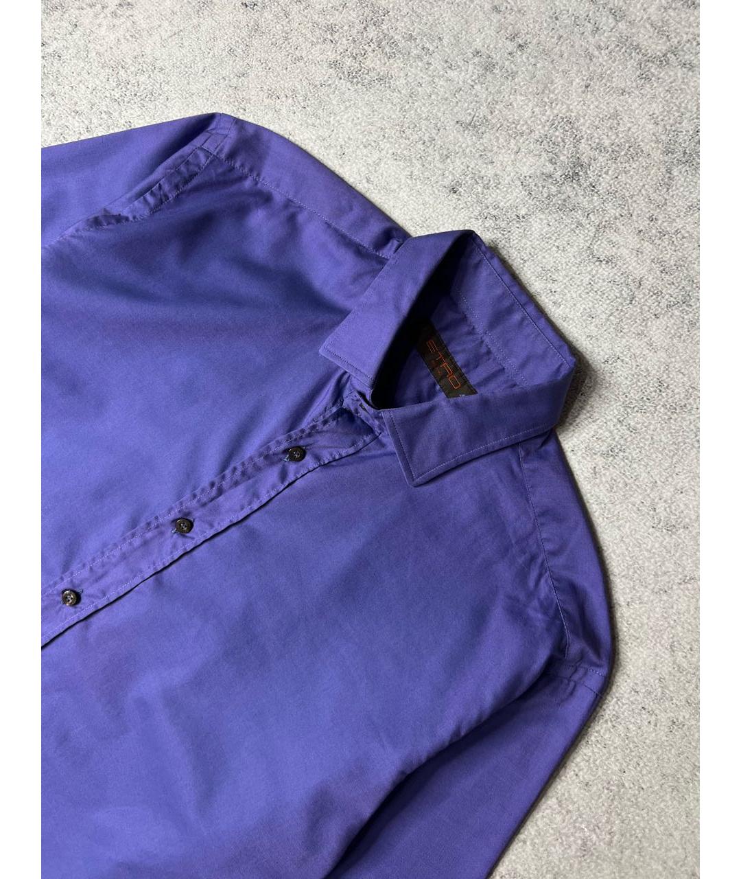 ETRO Синяя хлопковая классическая рубашка, фото 4
