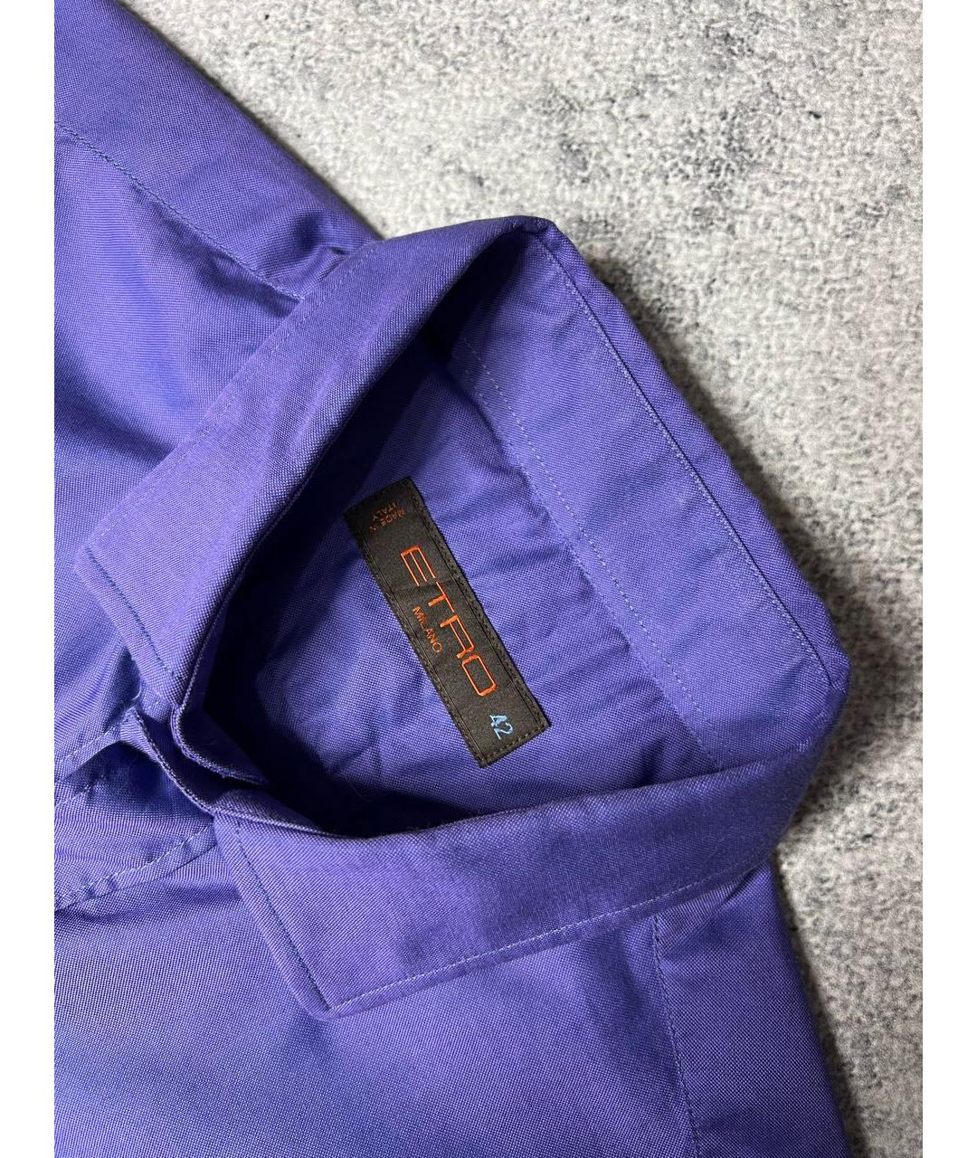 ETRO Синяя хлопковая классическая рубашка, фото 6