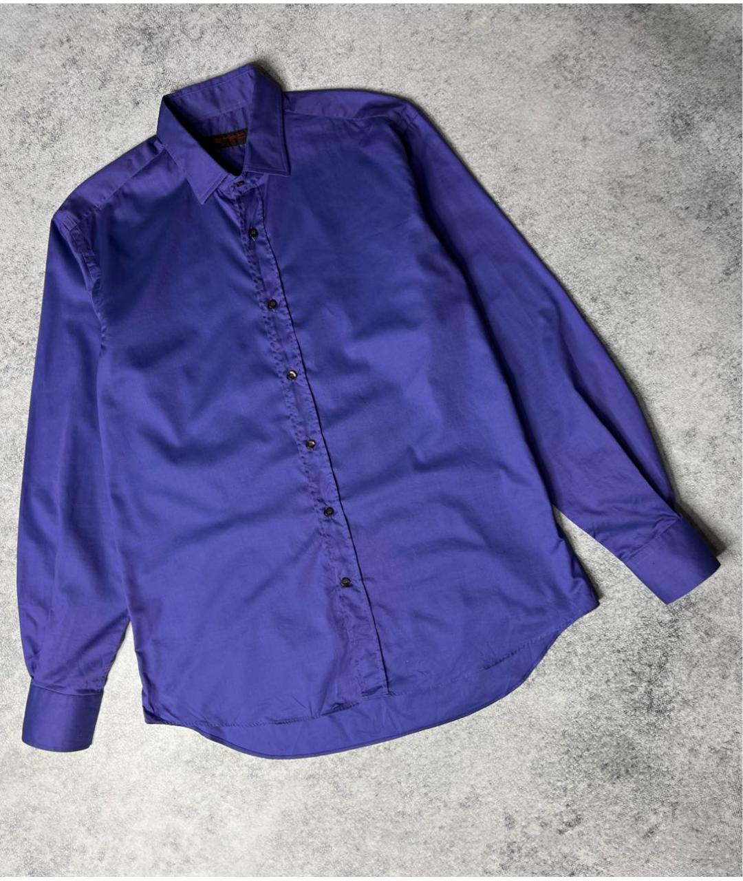 ETRO Синяя хлопковая классическая рубашка, фото 8