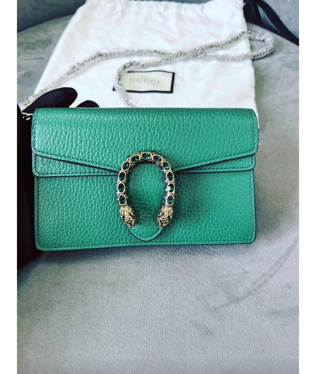 GUCCI Зеленая кожаная сумка через плечо, фото 4