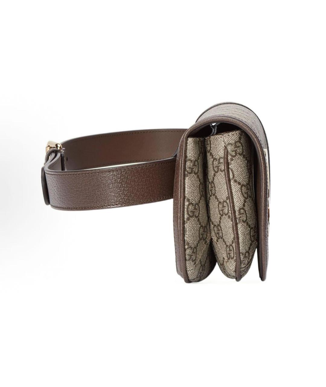 GUCCI Бежевая тканевая поясная сумка, фото 6
