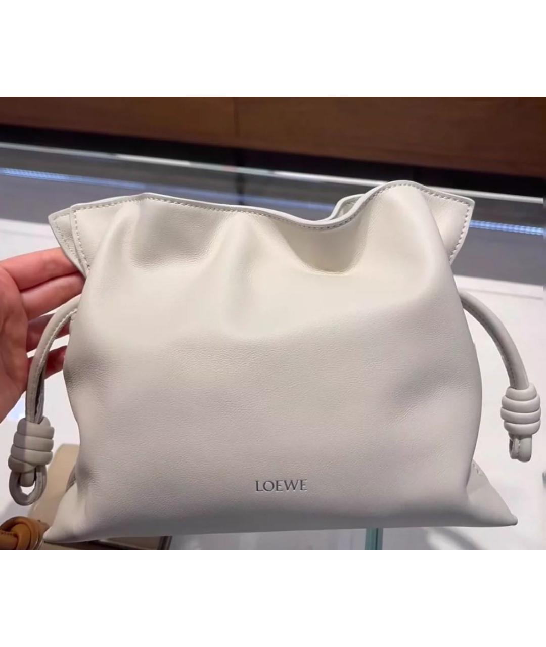 LOEWE Бежевая кожаная сумка через плечо, фото 4