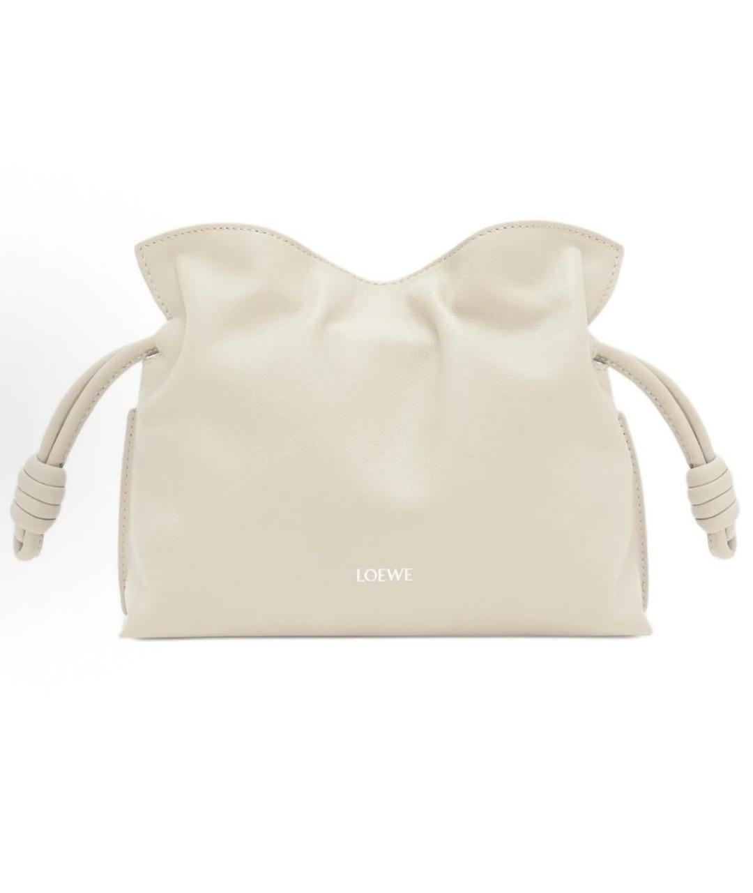 LOEWE Бежевая кожаная сумка через плечо, фото 5