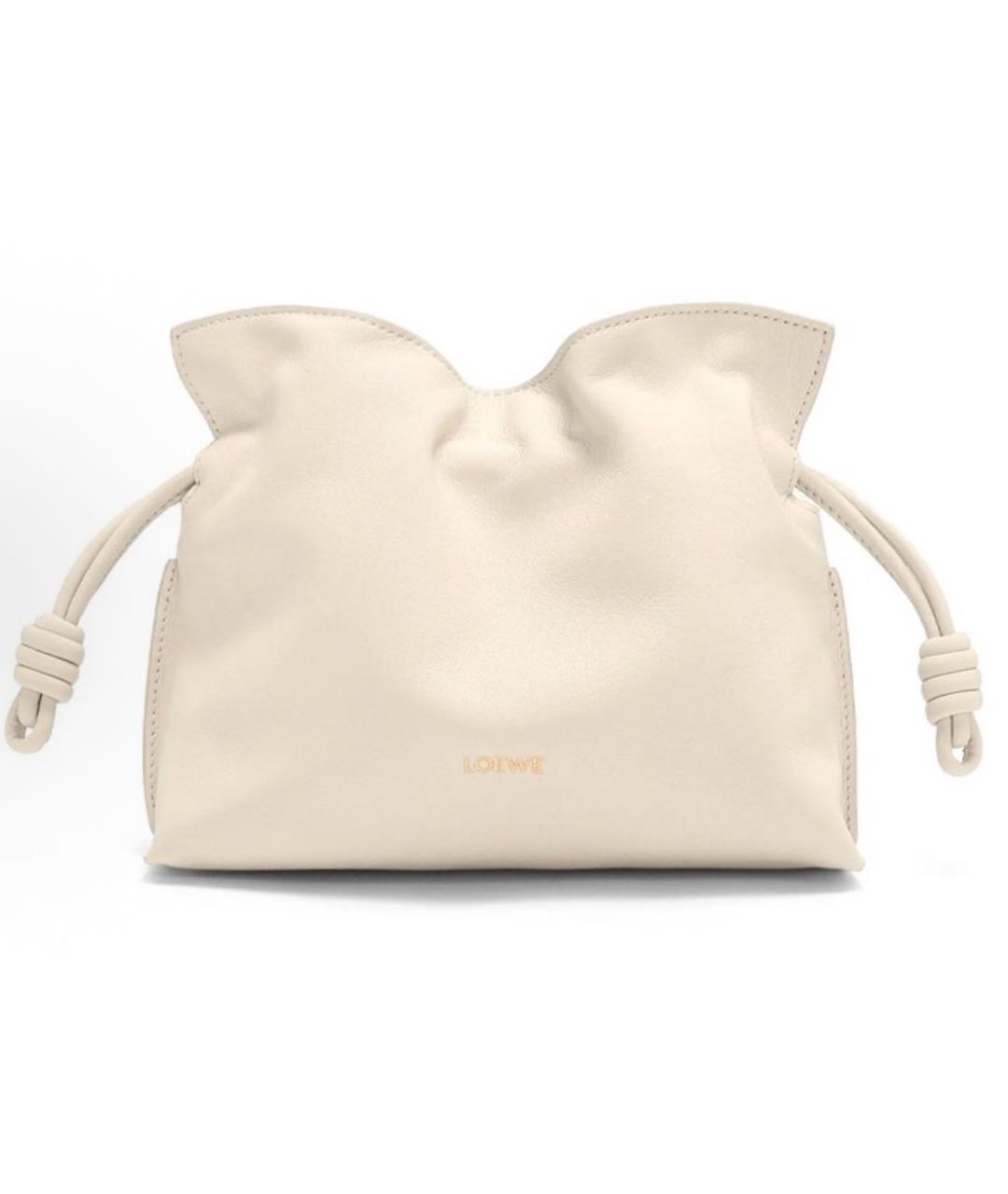 LOEWE Бежевая кожаная сумка через плечо, фото 5