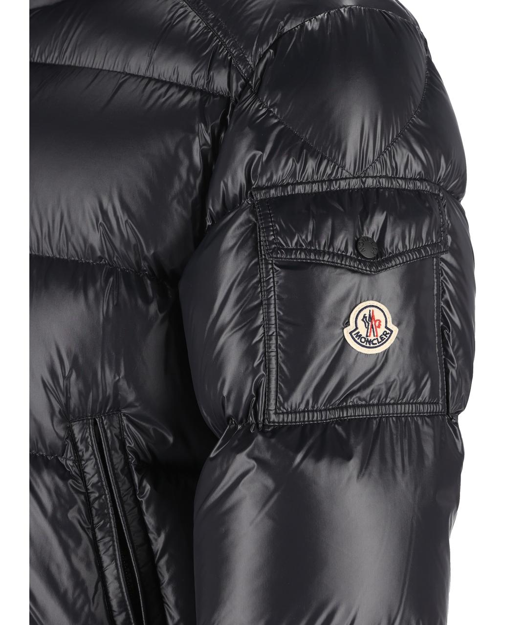 MONCLER Черный полиамидовый пуховик, фото 2