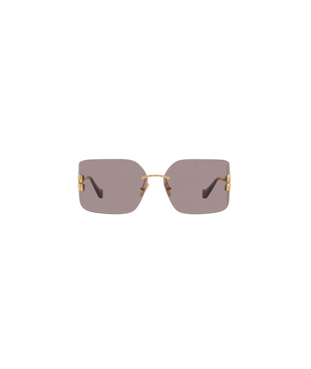 MIU MIU Золотые металлические солнцезащитные очки, фото 2
