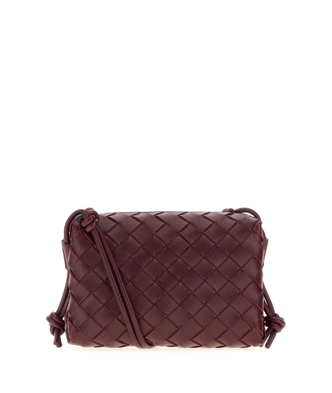 BOTTEGA VENETA Бордовая кожаная сумка через плечо, фото 1