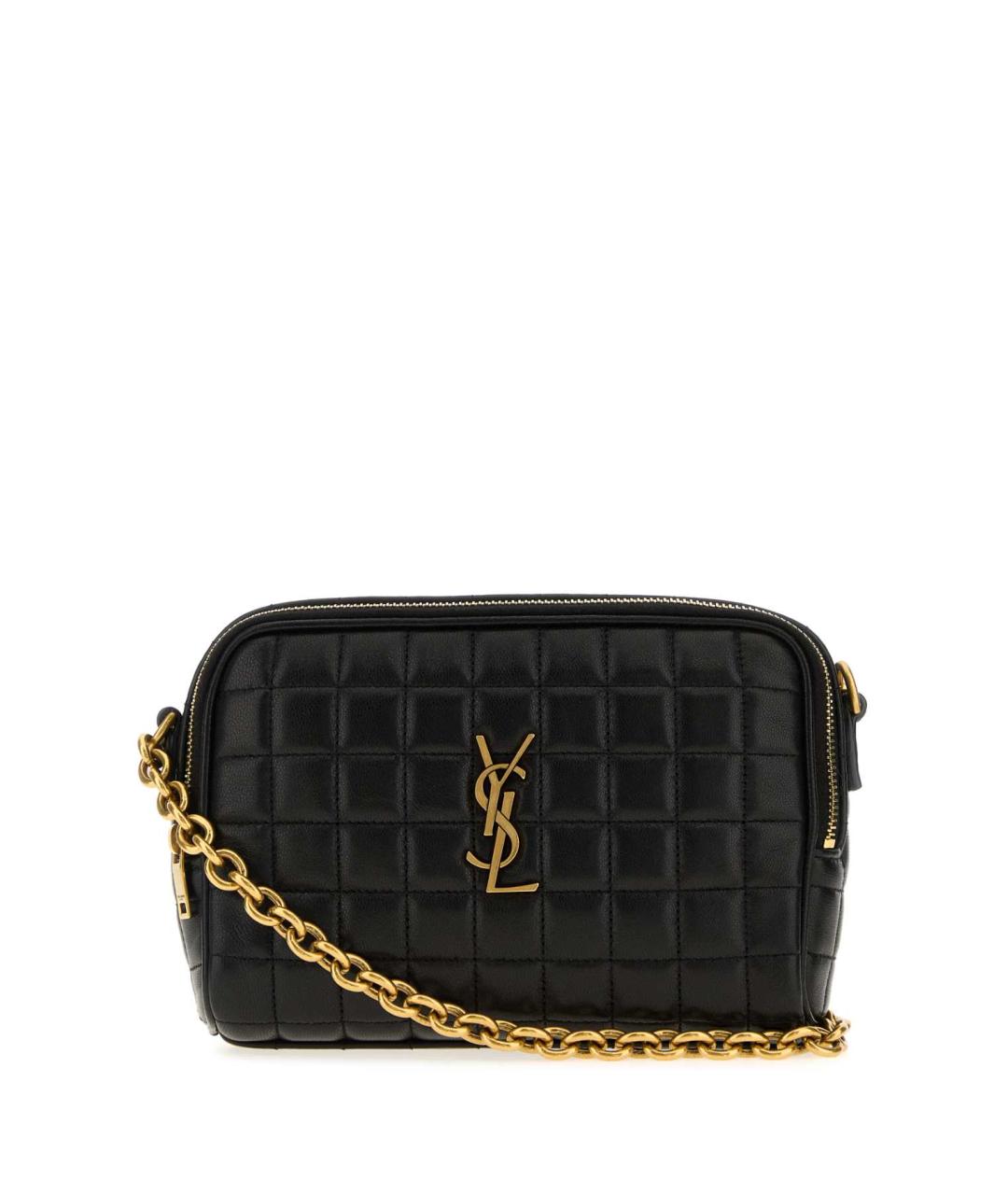 SAINT LAURENT Черная кожаная сумка через плечо, фото 1