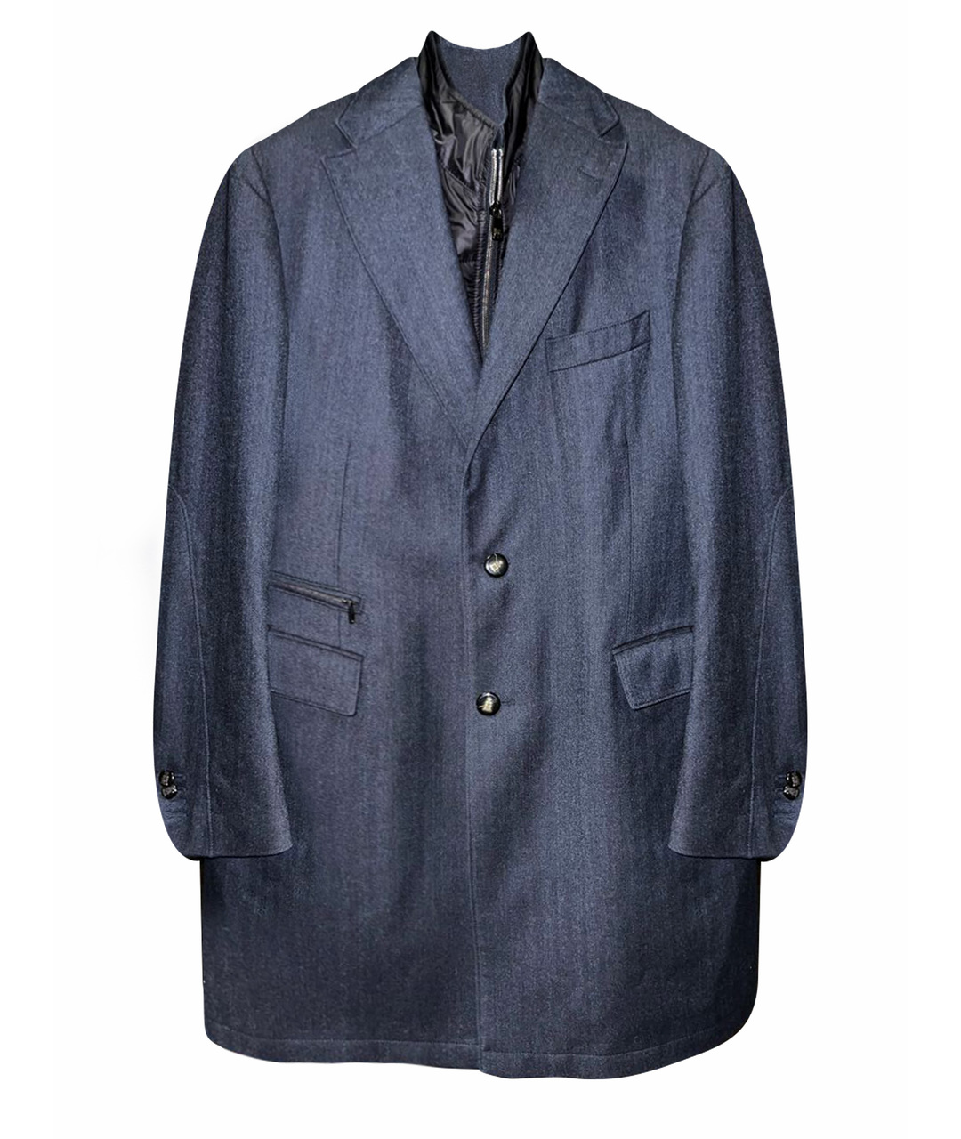 CORNELIANI Синее шерстяное пальто, фото 1