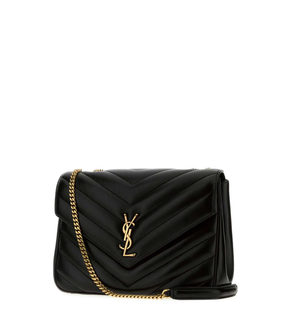 SAINT LAURENT Черная кожаная сумка через плечо, фото 2