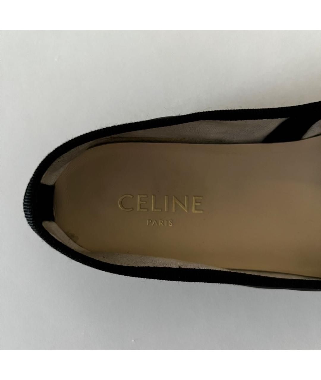 CELINE Черные кожаные балетки, фото 4