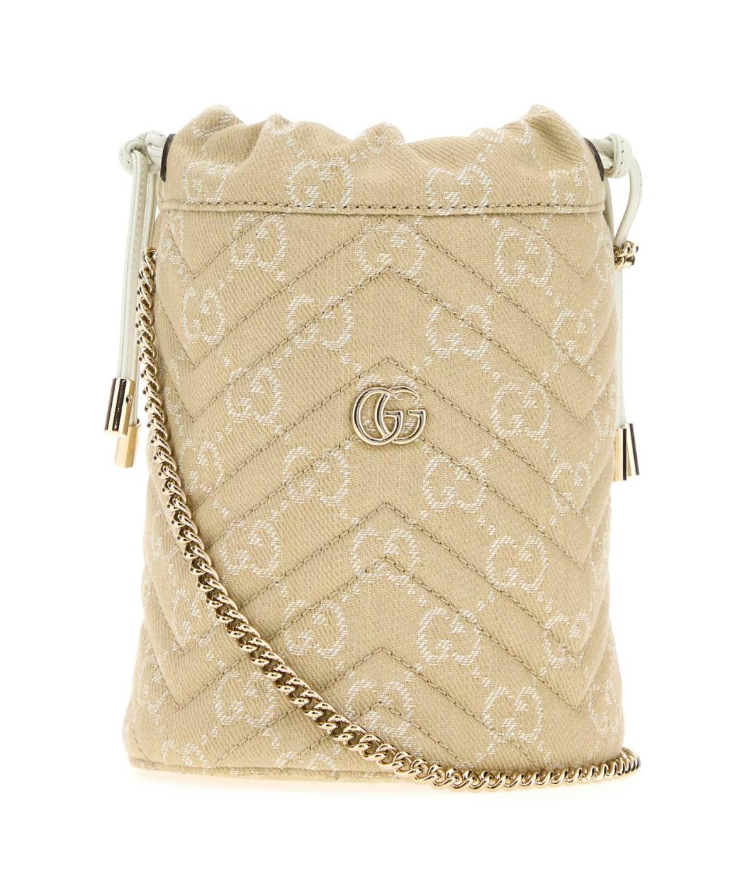 GUCCI Бежевая тканевая сумка через плечо, фото 1