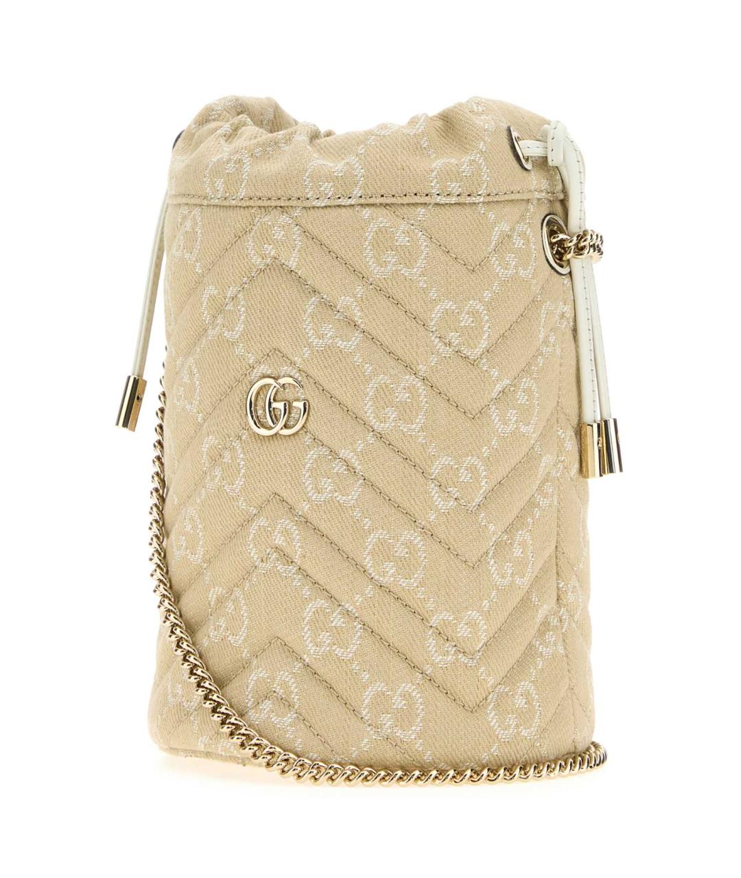 GUCCI Бежевая тканевая сумка через плечо, фото 2