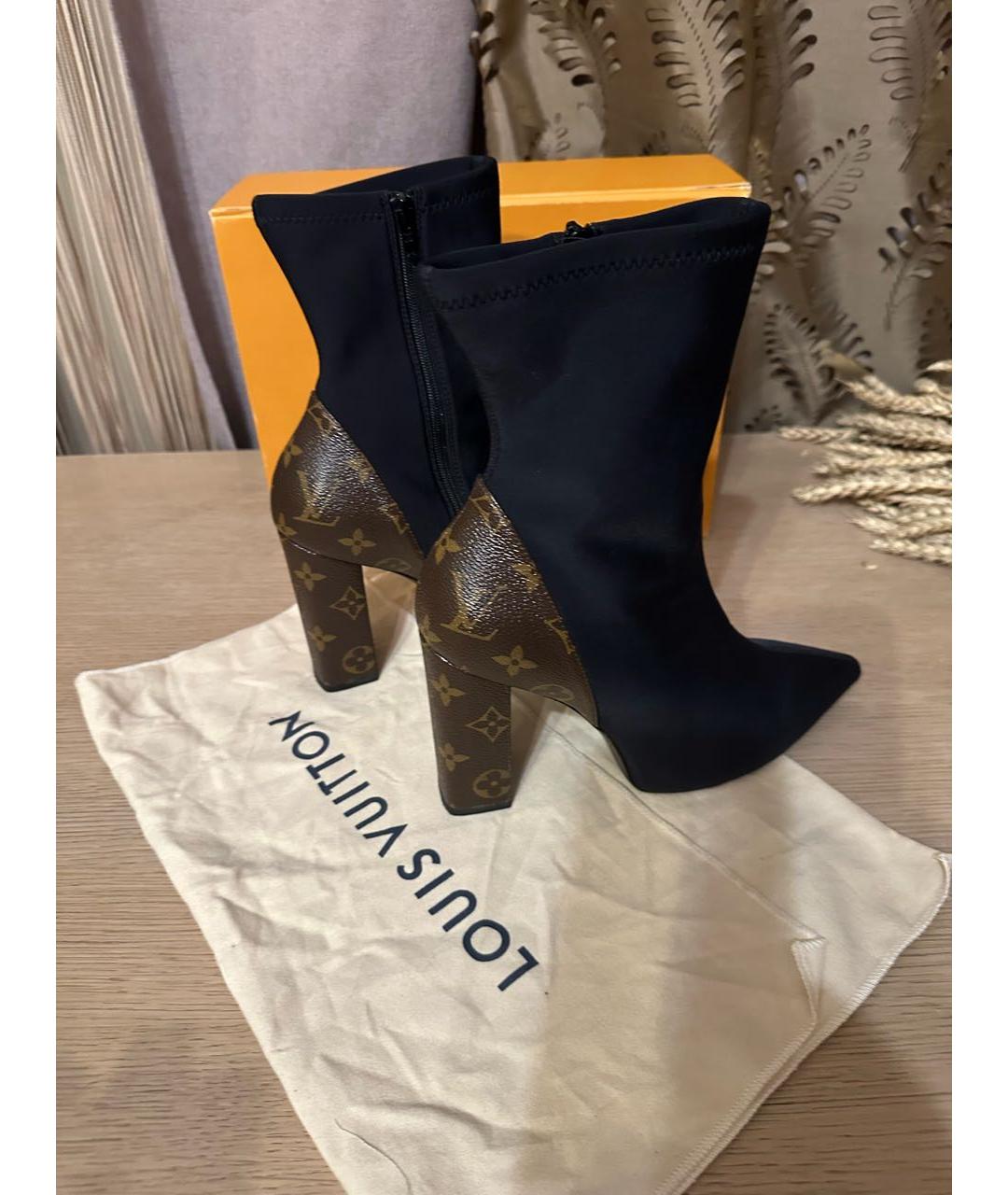 LOUIS VUITTON Черные неопреновые ботильоны, фото 7