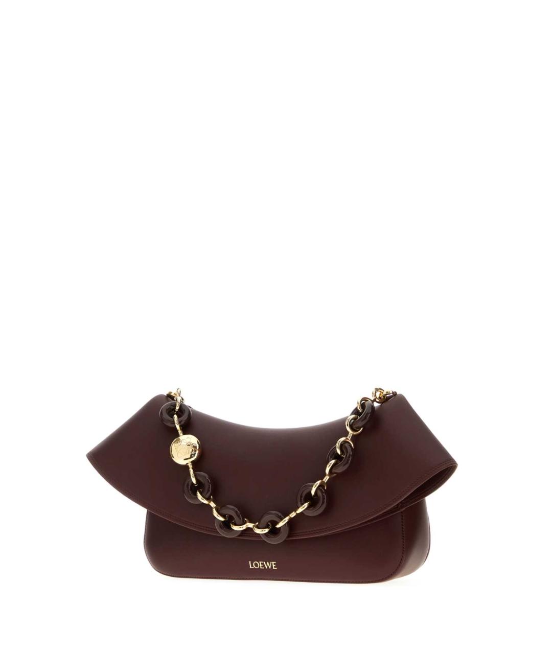 LOEWE Бордовая кожаная сумка через плечо, фото 1