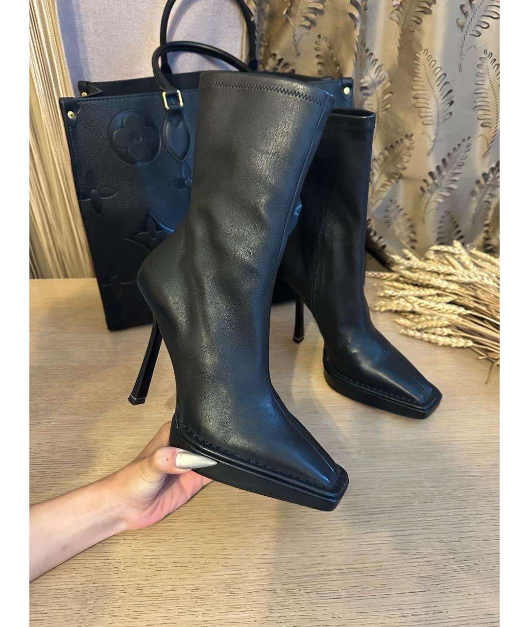 ALEXANDER WANG Черные кожаные полусапоги, фото 9
