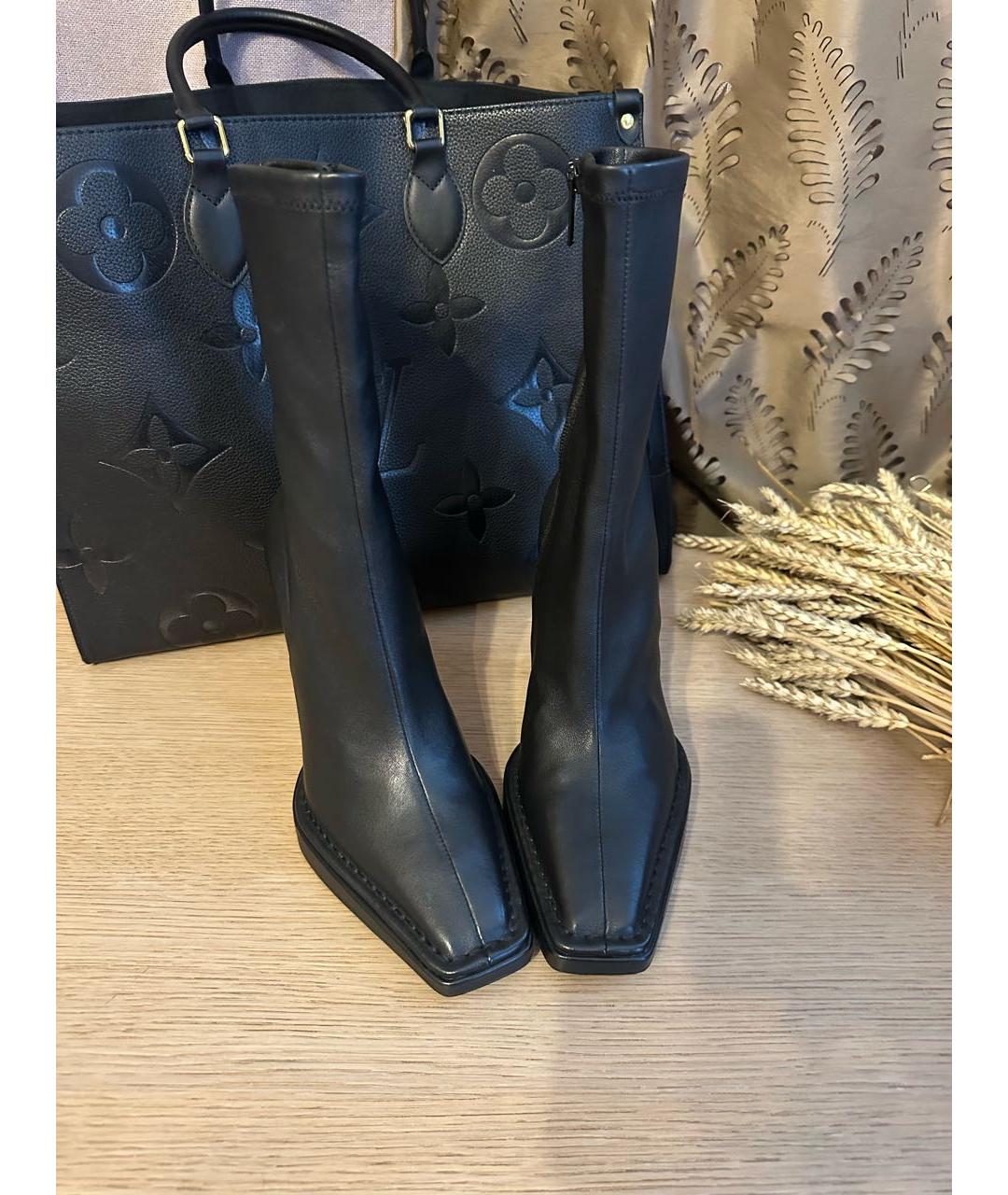 ALEXANDER WANG Черные кожаные полусапоги, фото 2